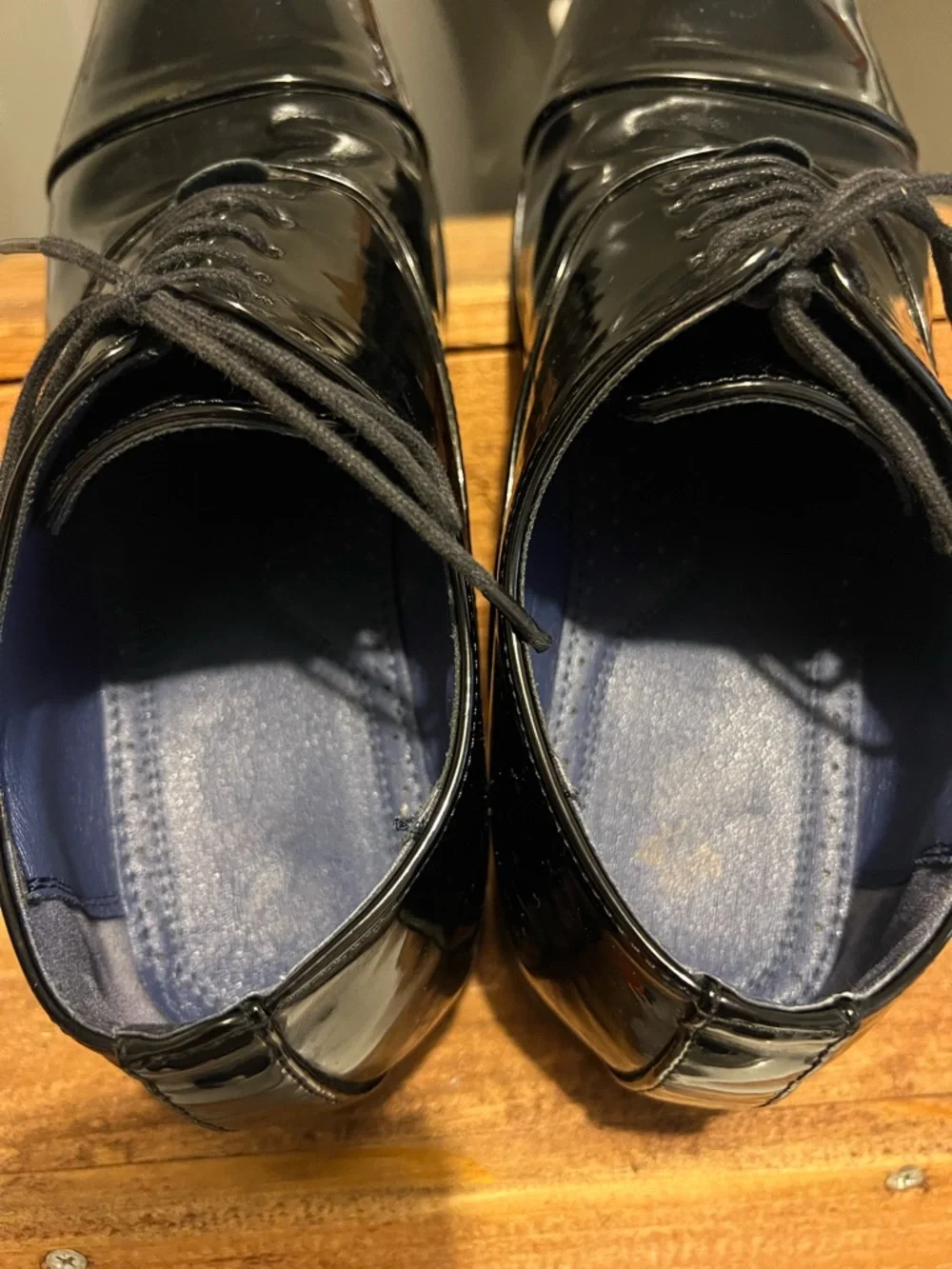 Men's Black Patent Derby Shoes - Classic Lace-Up Formal Oxfords